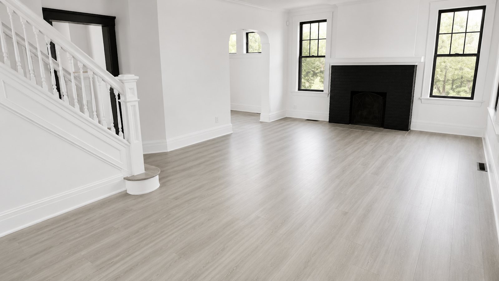Interior after remodel with modern finishes